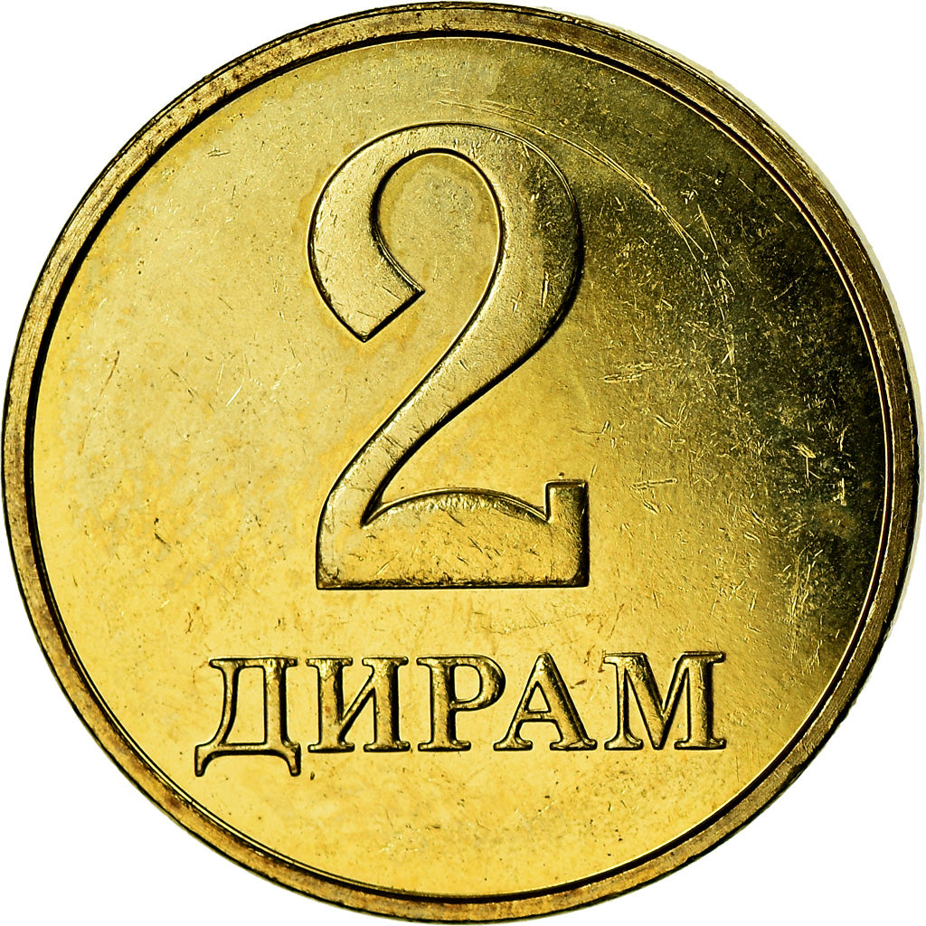 Monnaie, Tajikistan, 2 Dirams, 2019, St. Petersburg, SPL, Brass plated steel