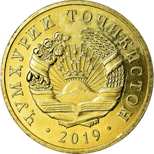 Coin, Tajikistan, 2 Dirams, 2019, St. Petersburg, MS(63), Brass plated steel