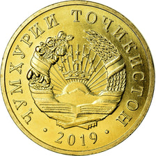 Coin, Tajikistan, 2 Dirams, 2019, St. Petersburg, MS(63), Brass plated steel