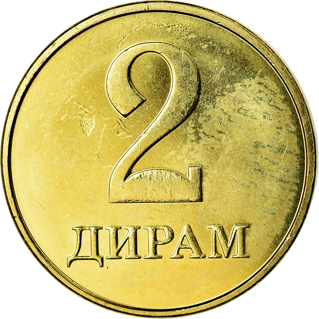 Coin, Tajikistan, 2 Dirams, 2019, St. Petersburg, MS(63), Brass plated steel