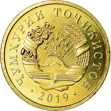 Moneta, Tagikistan, Diram, 2019, St. Petersburg, SPL, Acciaio placcato ottone