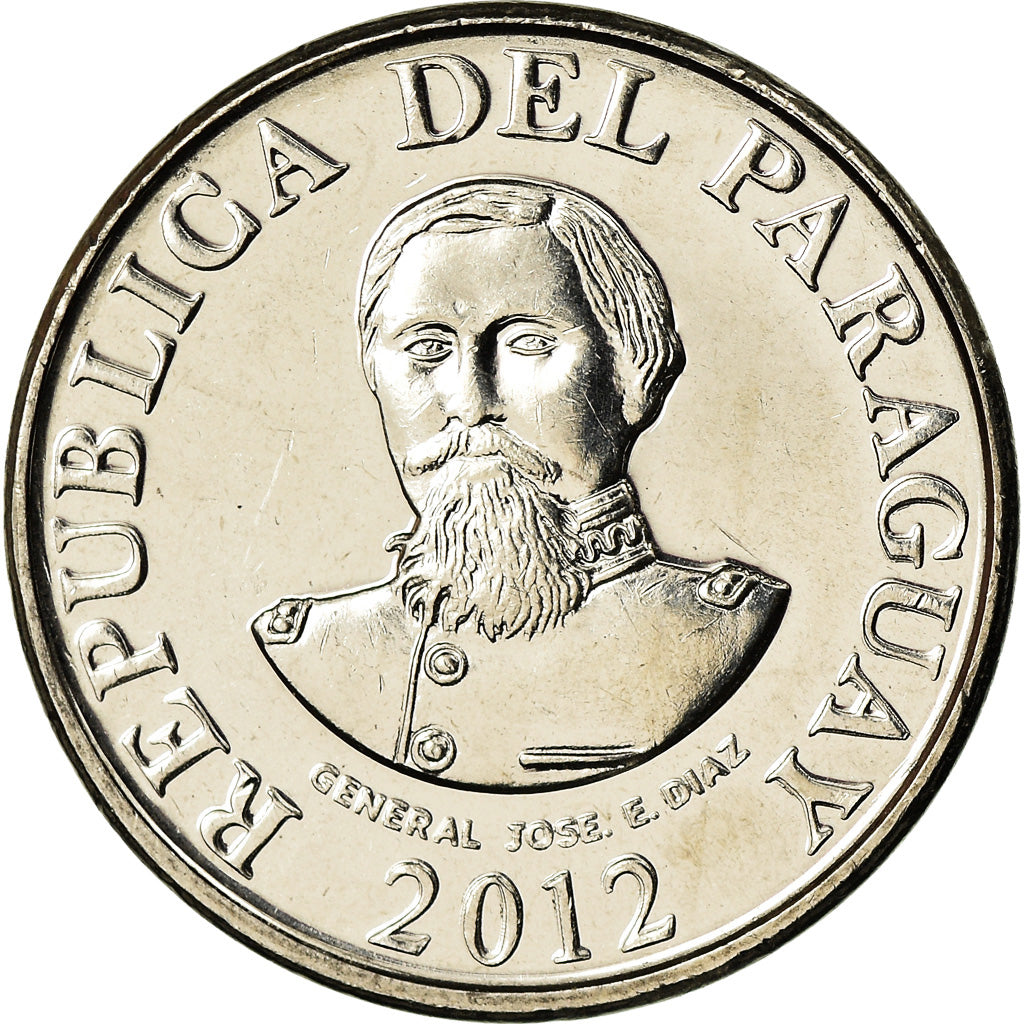 Coin, Paraguay, 100 Guaranies, 2012, Général José Diaz, MS(63), Nickel-Steel
