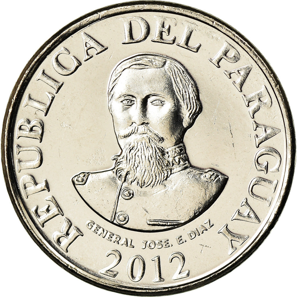 Coin, Paraguay, 100 Guaranies, 2012, Général José Diaz, MS(63), Nickel-Steel