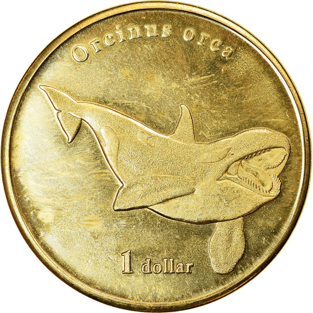 Moneta, Polinezja Francuska, Dollar, 2019, Moorea - Orque, MS(63), Mosiądz