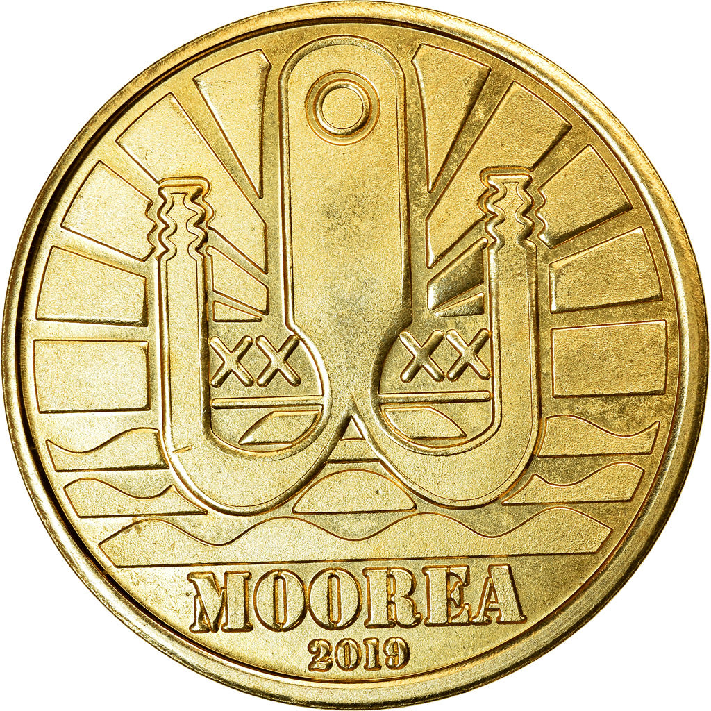 Moneta, Polinezja Francuska, Dollar, 2019, Moorea - Orque, MS(63), Mosiądz