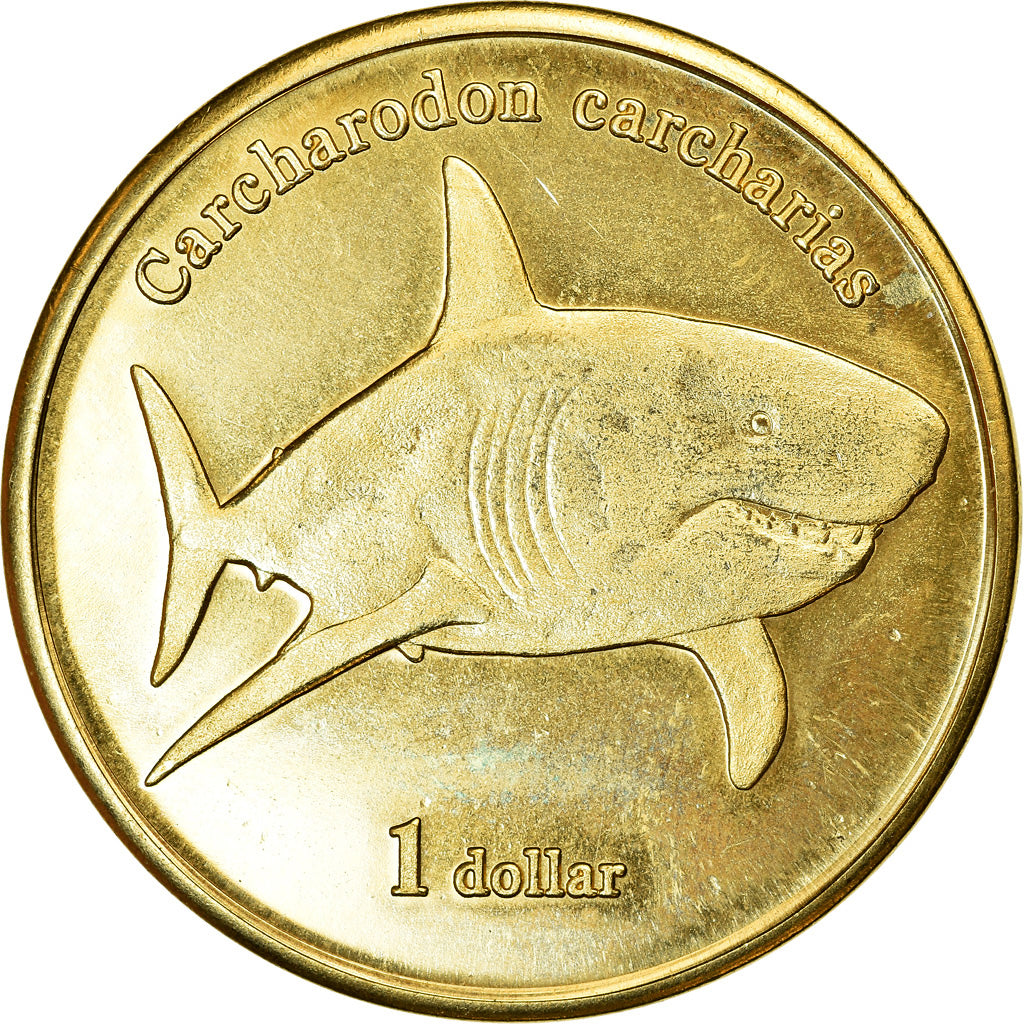 Münze, French Polynesia, Dollar, 2019, Moorea - Grand requin blanc, UNZ