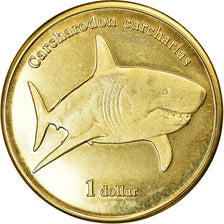 Coin, French Polynesia, Dollar, 2019, Moorea - Grand requin blanc, MS(63), Brass