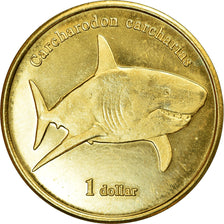Coin, French Polynesia, Dollar, 2019, Moorea - Grand requin blanc, MS(63), Brass