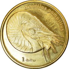 Coin, French Polynesia, Dollar, 2018, Moorea - Nautilus, MS(63), Brass