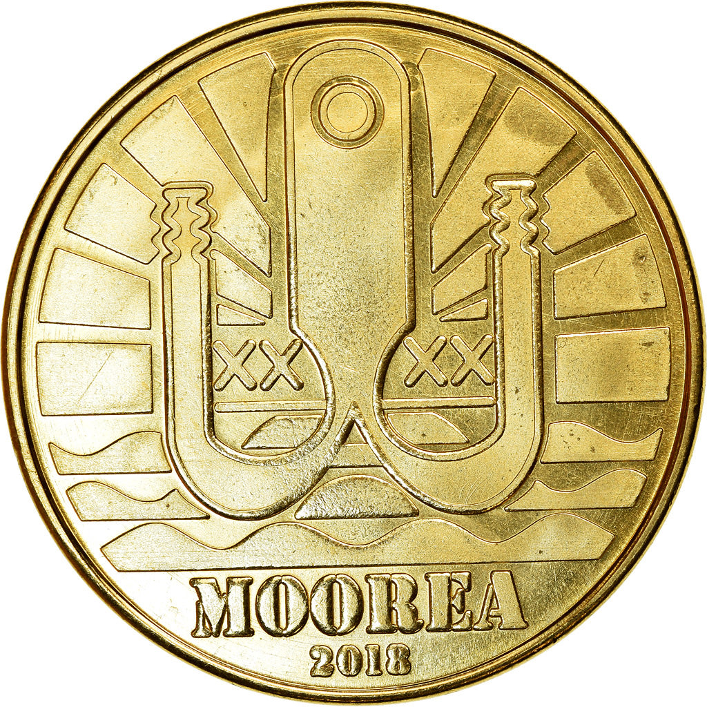 Coin, French Polynesia, Dollar, 2018, Moorea - Nautilus, MS(63), Brass