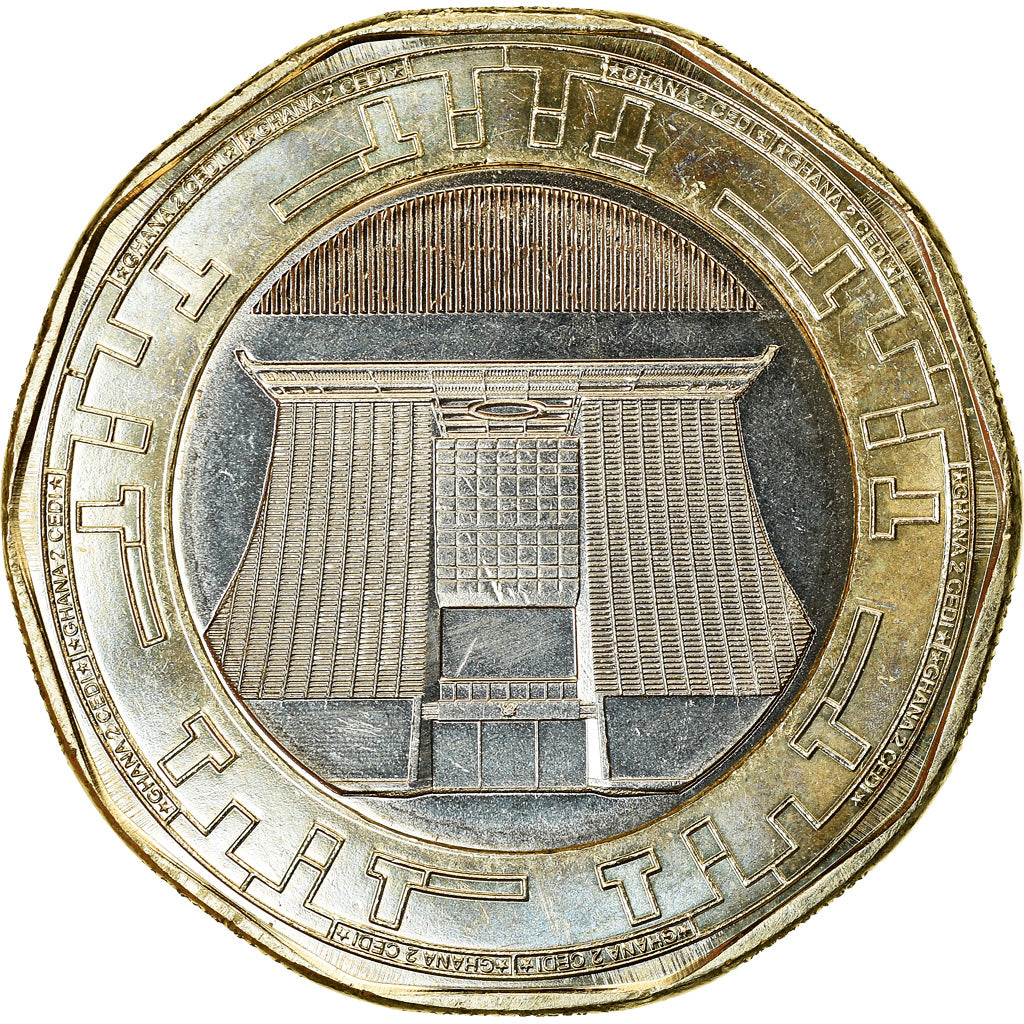 Coin, Ghana, 2 Cedis, 2019, MS(63), Bi-Metallic