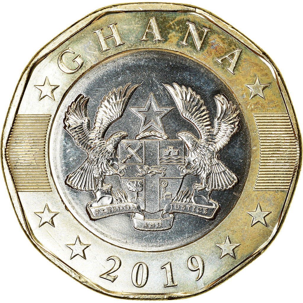 Coin, Ghana, 2 Cedis, 2019, MS(63), Bi-Metallic