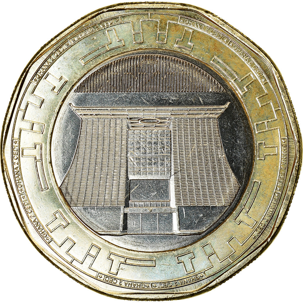 Moeda, Gana, 2 Cedis, 2019, MS(63), Bimetálico