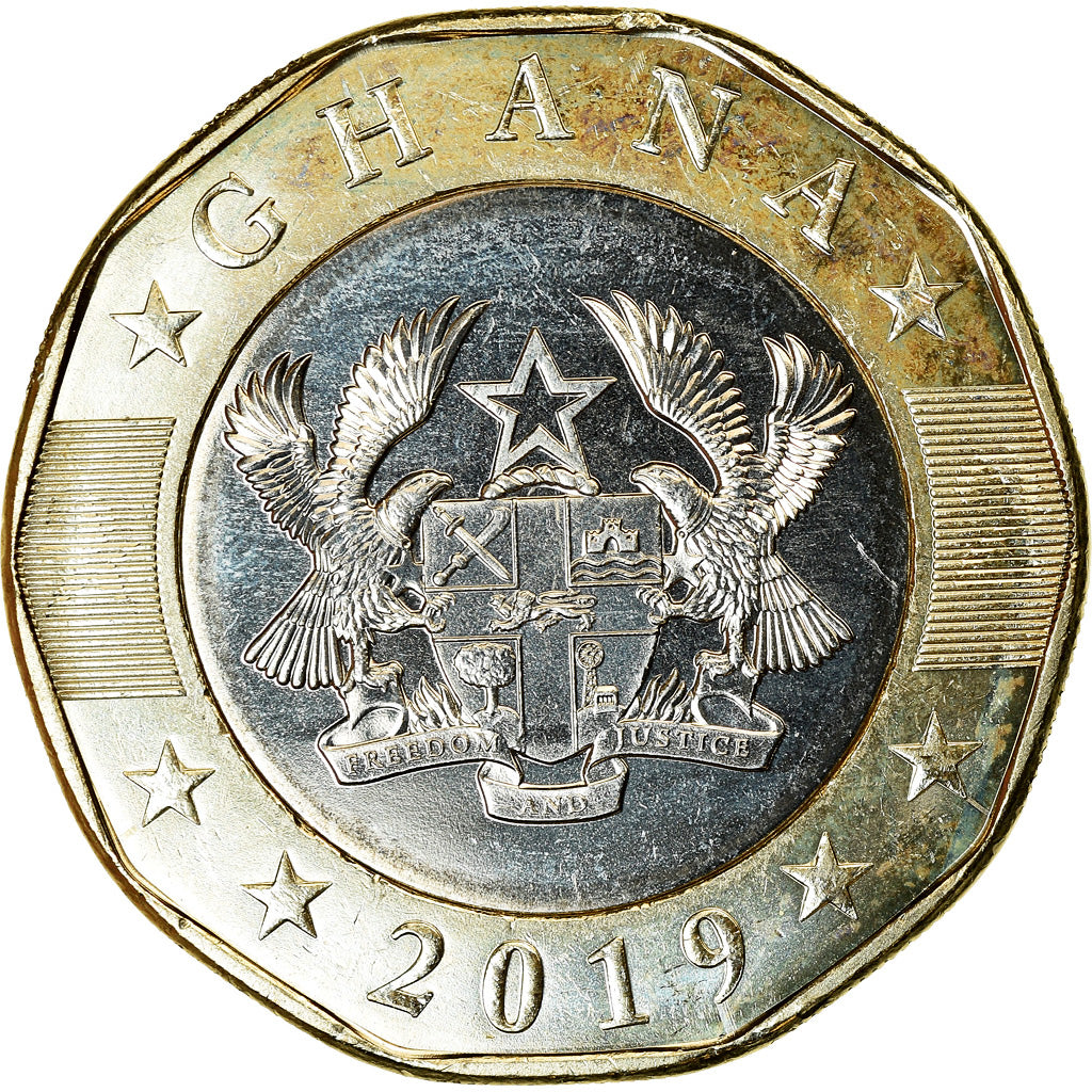 Coin, Ghana, 2 Cedis, 2019, MS(63), Bi-Metallic