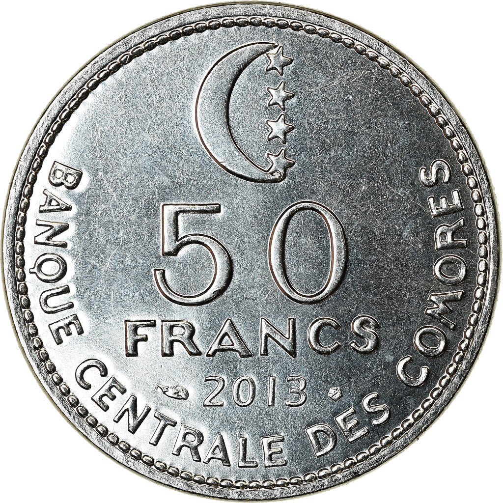 Monnaie, Comores, 50 Francs, 2013, Paris, SPL, Stainless Steel, KM:16a