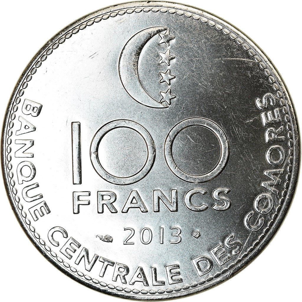 Münze, Komoren, 100 Francs, 2013, Paris, UNZ, Stainless Steel, KM:18a