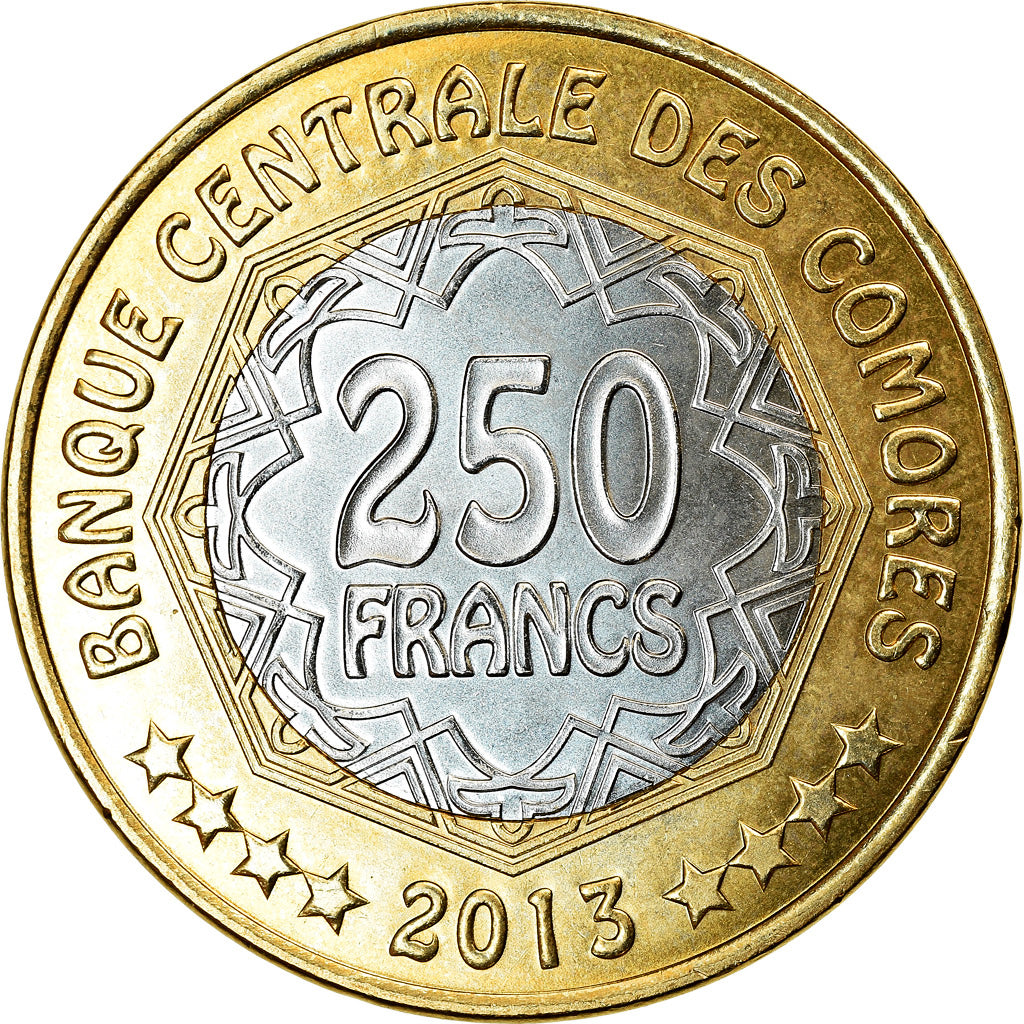 Coin, Comoros, 250 Francs, 2013, Paris, Banque centrale des Comores, MS(63)