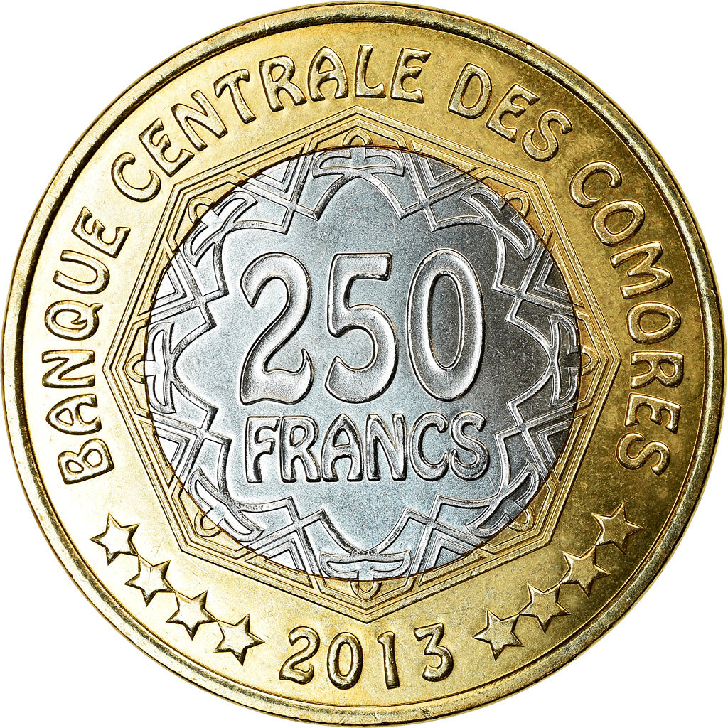 Coin, Comoros, 250 Francs, 2013, Paris, Banque centrale des Comores, MS(63)
