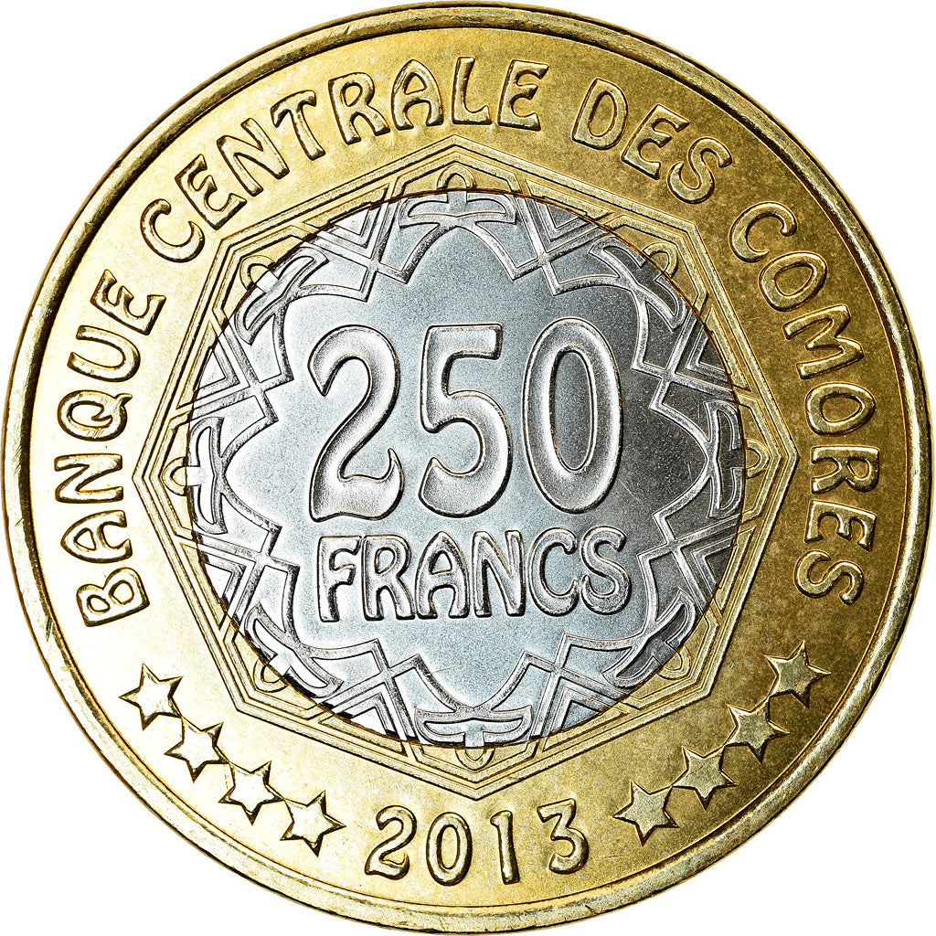 Coin, Comoros, 250 Francs, 2013, Paris, Banque centrale des Comores, MS(63)