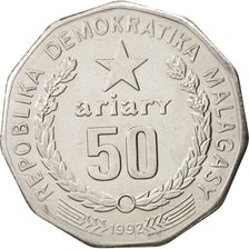 Madagascar, 50 Ariary, 1992, AU(50-53), Stainless Steel, KM:20