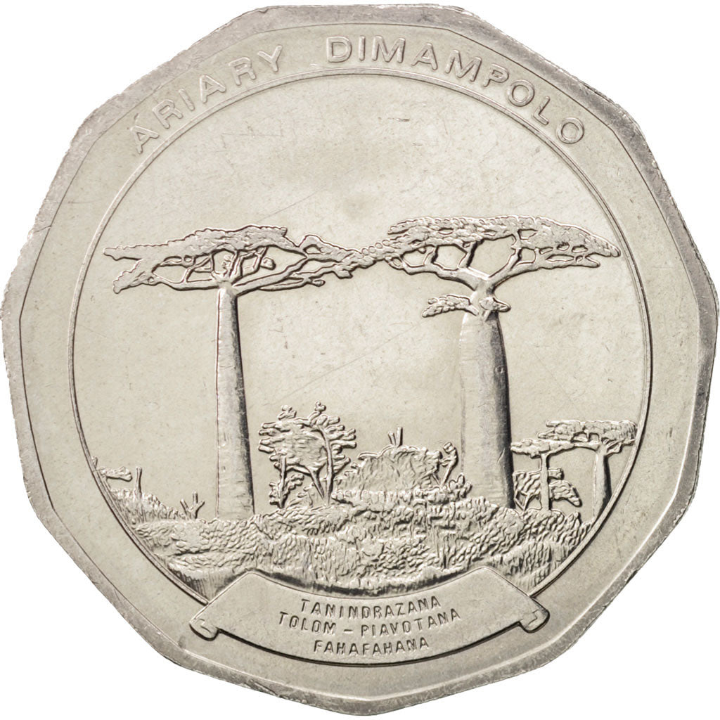 Madagascar, 50 Ariary, 1992, AU(50-53), Stainless Steel, KM:20