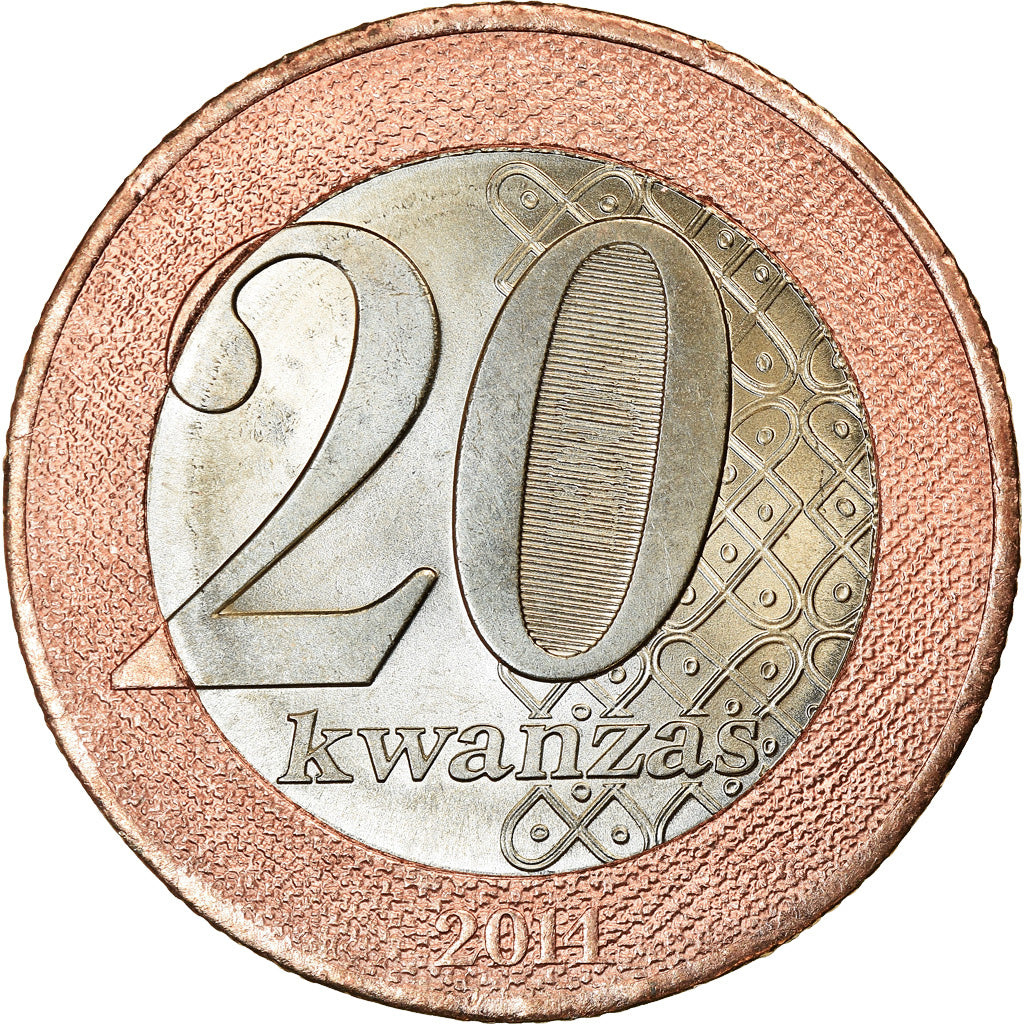 Coin, Angola, 20 Kwanzas, 2014, MS(63), Bi-Metallic, KM:111