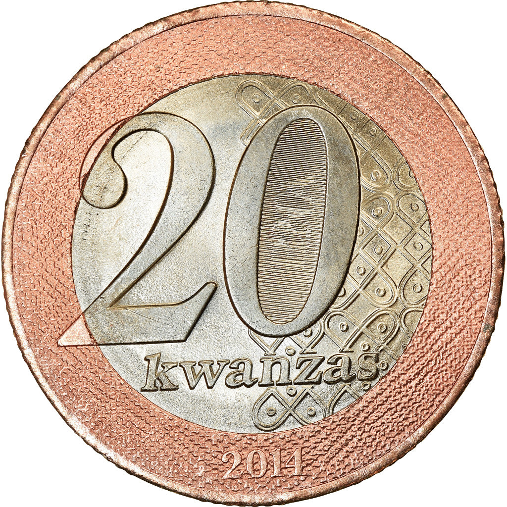 Coin, Angola, 20 Kwanzas, 2014, MS(63), Bi-Metallic, KM:111