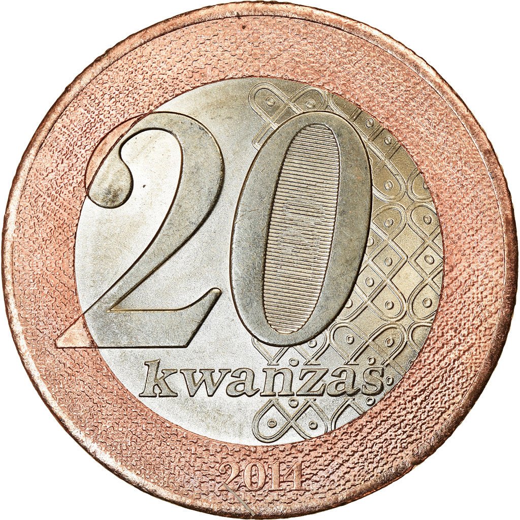Coin, Angola, 20 Kwanzas, 2014, MS(63), Bi-Metallic, KM:111