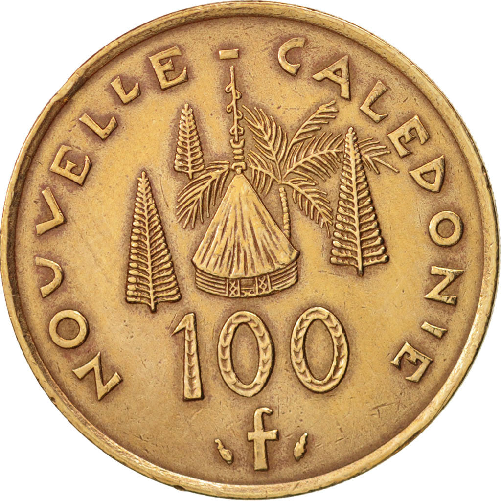 New Caledonia, 100 Francs, 1976, Paris, AU(50-53), Nickel-Bronze, KM:15