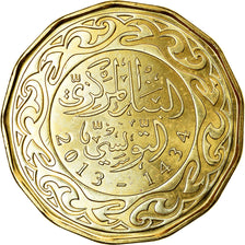 Coin, Tunisia, 200 Millim, 2013/AH1434, Paris, MS(63), Bronze, KM:309