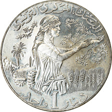 Coin, Tunisia, Dinar, 2013/AH1434, Paris, MS(63), Cupro-nickel, KM:347