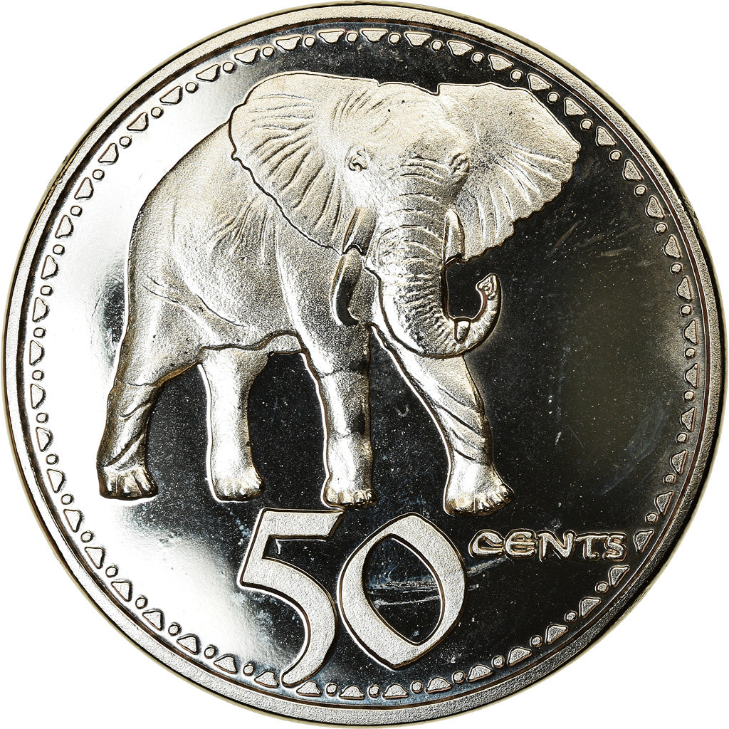 Coin, Rhodesia, 50 Cents, 2018, British Royal Mint, Eléphant, MS(63), Nickel