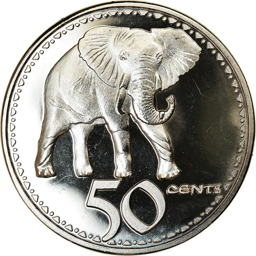 Moneta, Rhodesia, 50 Cents, 2018, British Royal Mint, Eléphant, SPL, Acciaio