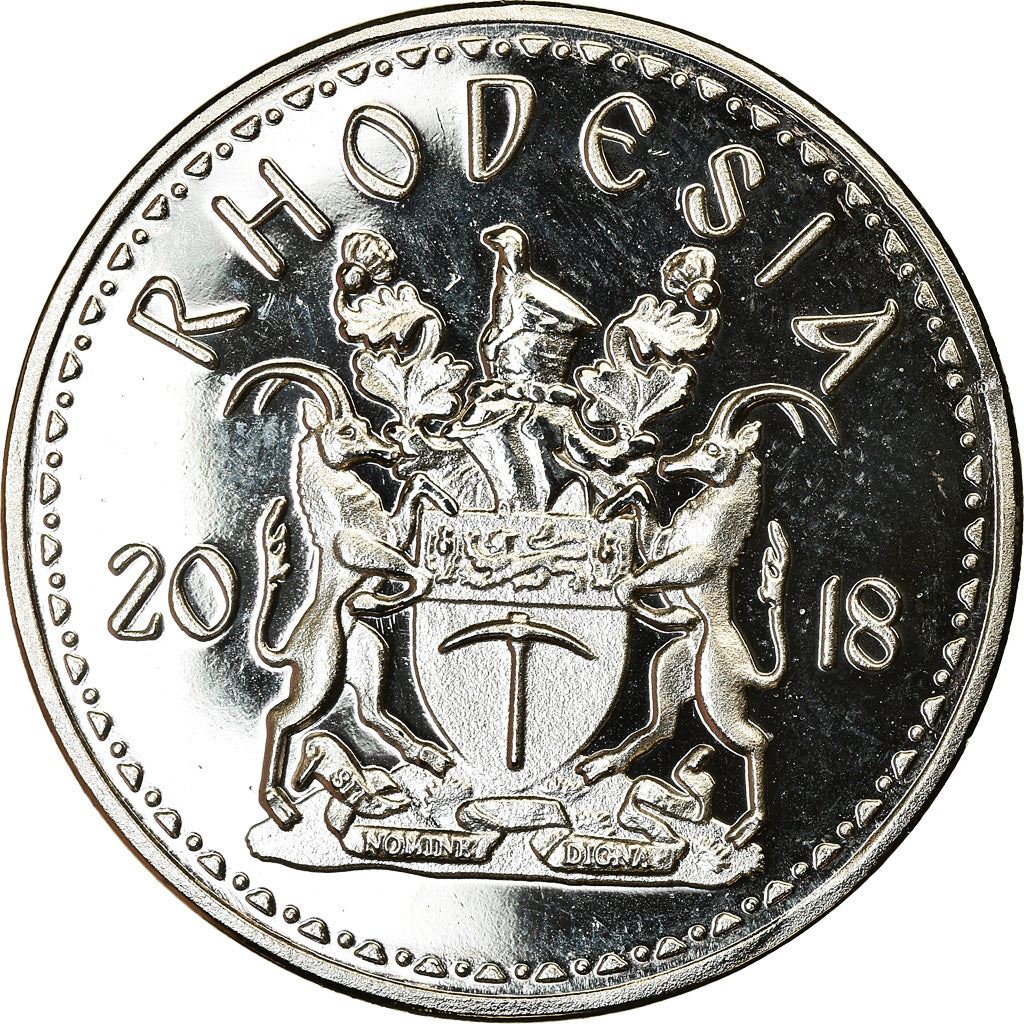 Moeda, Rodésia, 25 Cents, 2018, British Royal Mint, MS(63), Aço Niquelado