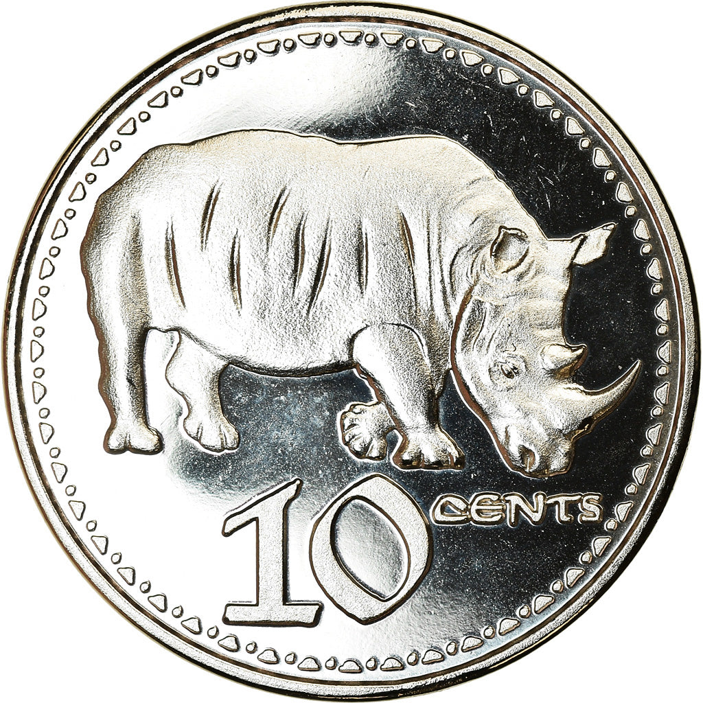 Coin, Rhodesia, 10 Cents, 2018, British Royal Mint, Rhinocéros, MS(63), Nickel