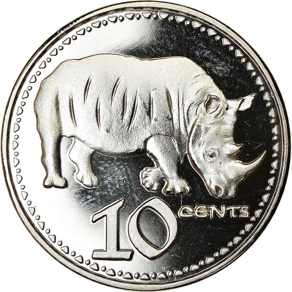 Coin, Rhodesia, 10 Cents, 2018, British Royal Mint, Rhinocéros, MS(63), Nickel