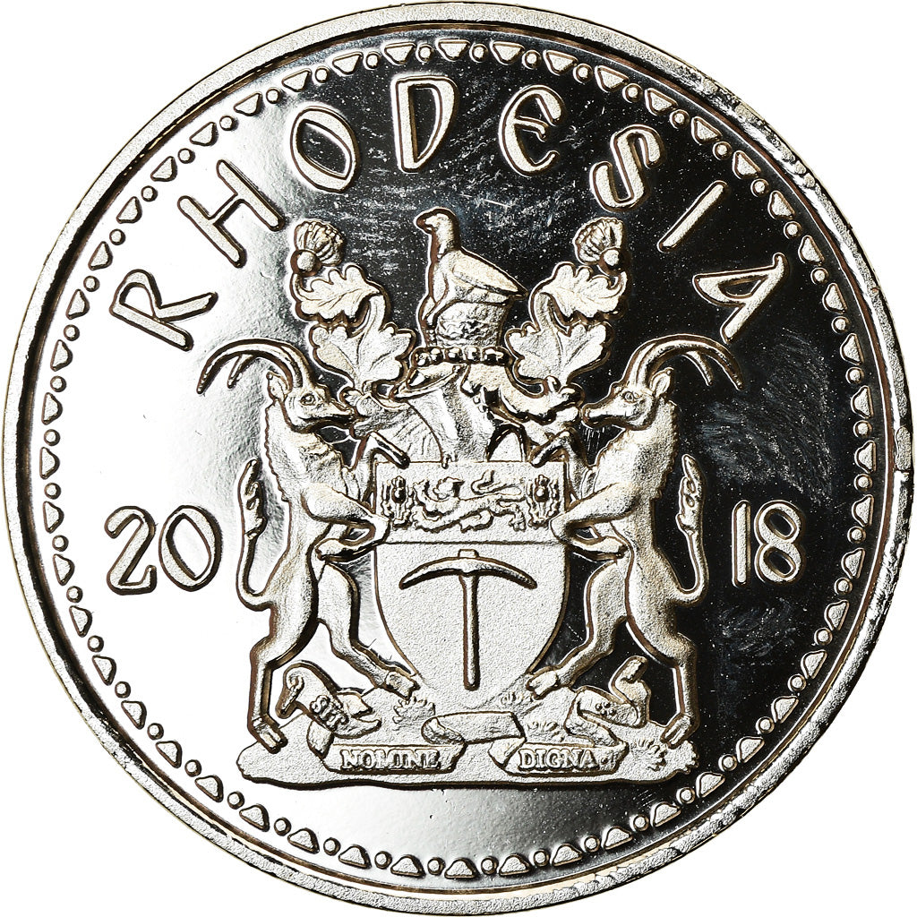 Coin, Rhodesia, 10 Cents, 2018, British Royal Mint, Rhinocéros, MS(63), Nickel
