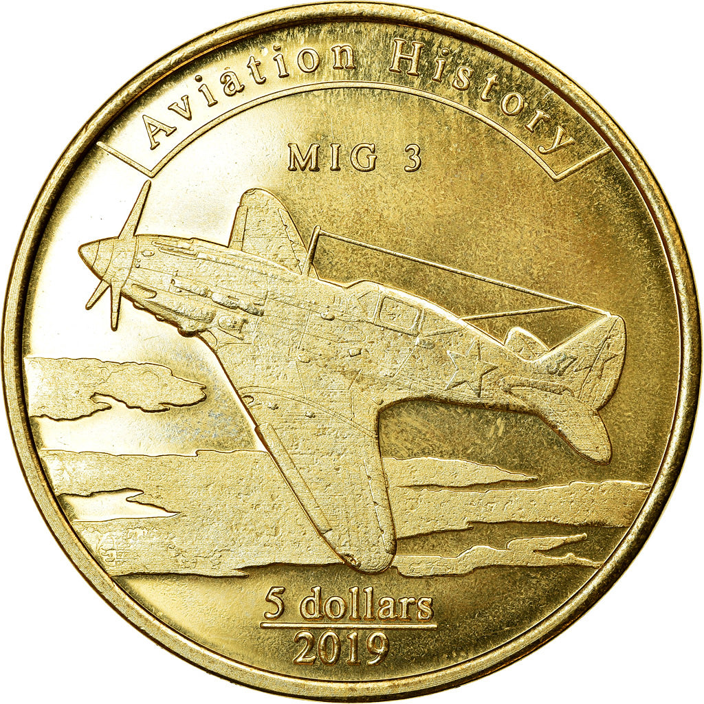 Coin, United States, 5 Dollars, 2019, U.S. Mint, Iles Mariannes - Aviation - MIG