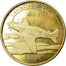 Coin, United States, 5 Dollars, 2019, U.S. Mint, Iles Mariannes - Aviation - MIG