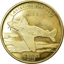 Coin, United States, 5 Dollars, 2019, U.S. Mint, Iles Mariannes - Aviation - MIG