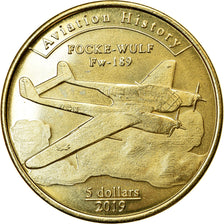 Moneta, Stati Uniti, 5 Dollars, 2019, U.S. Mint, Iles Mariannes - Aviation -
