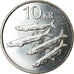 Moneda, Islandia, 10 Kronur, 2008, SC, Níquel chapado en acero, KM:29.1a