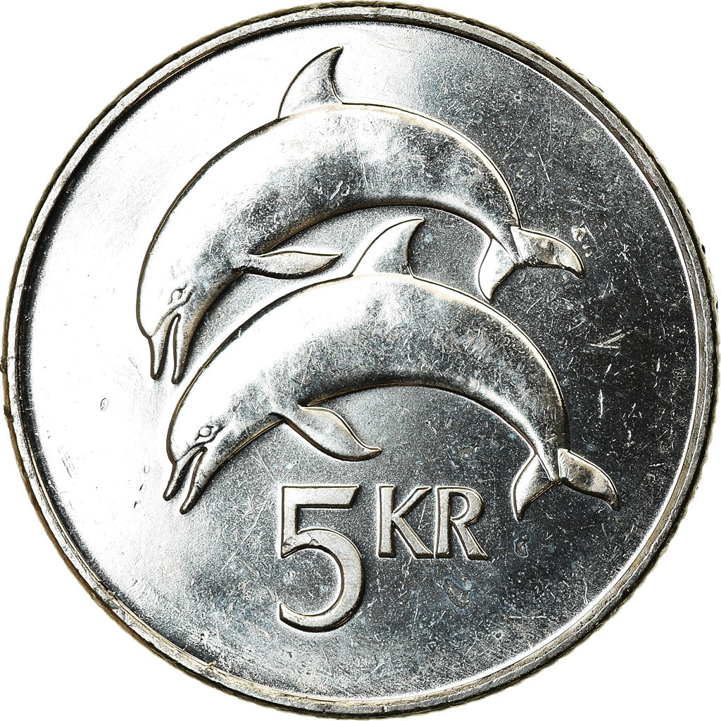Coin, Iceland, 5 Kronur, 2008, MS(63), Nickel plated steel, KM:28a
