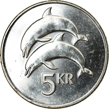Coin, Iceland, 5 Kronur, 2008, MS(63), Nickel plated steel, KM:28a
