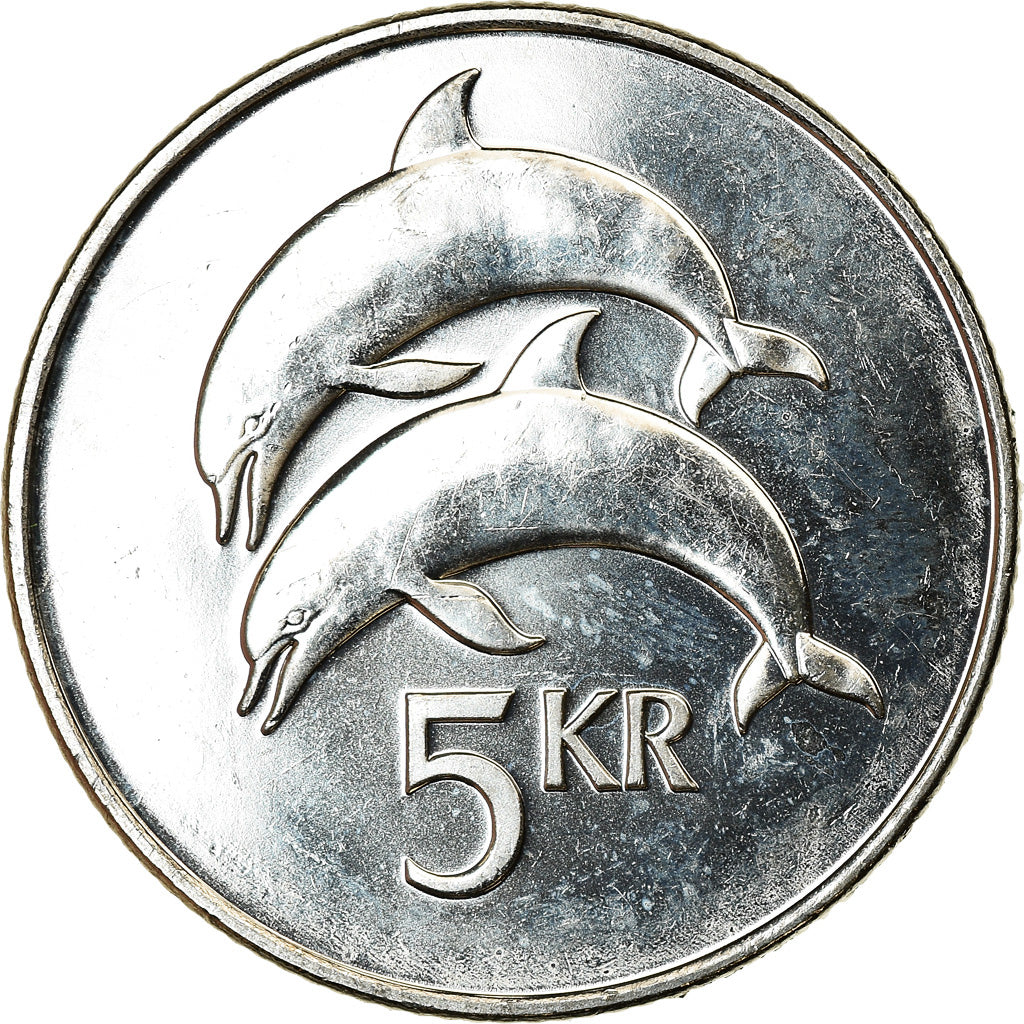 Coin, Iceland, 5 Kronur, 2008, MS(63), Nickel plated steel, KM:28a