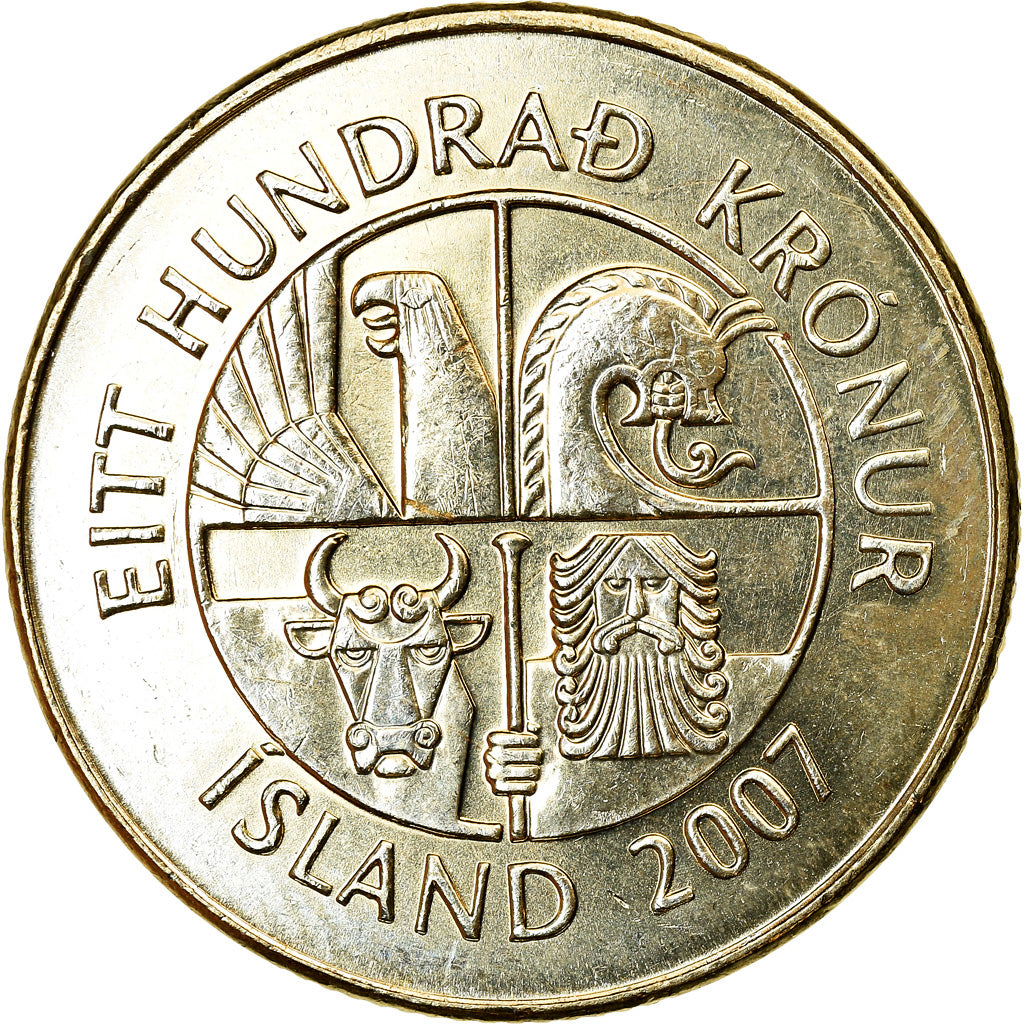 Monnaie, Iceland, 100 Kronur, 2007, SPL, Nickel-brass, KM:35