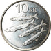 Coin, Iceland, 10 Kronur, 2004, MS(63), Nickel plated steel, KM:29.1a