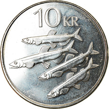 Coin, Iceland, 10 Kronur, 2004, MS(63), Nickel plated steel, KM:29.1a