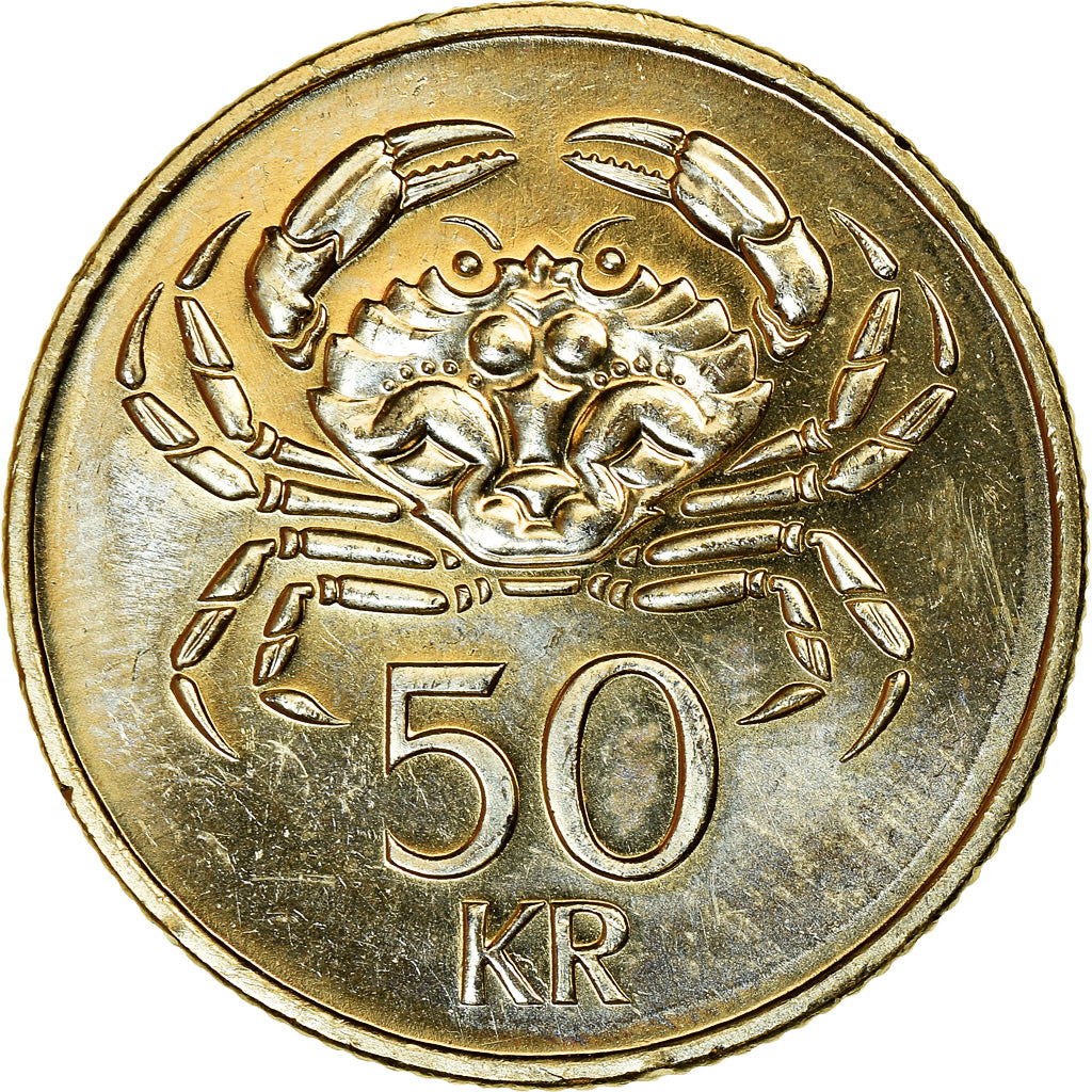 Coin, Iceland, 50 Kronur, 2005, MS(63), Nickel-brass, KM:31