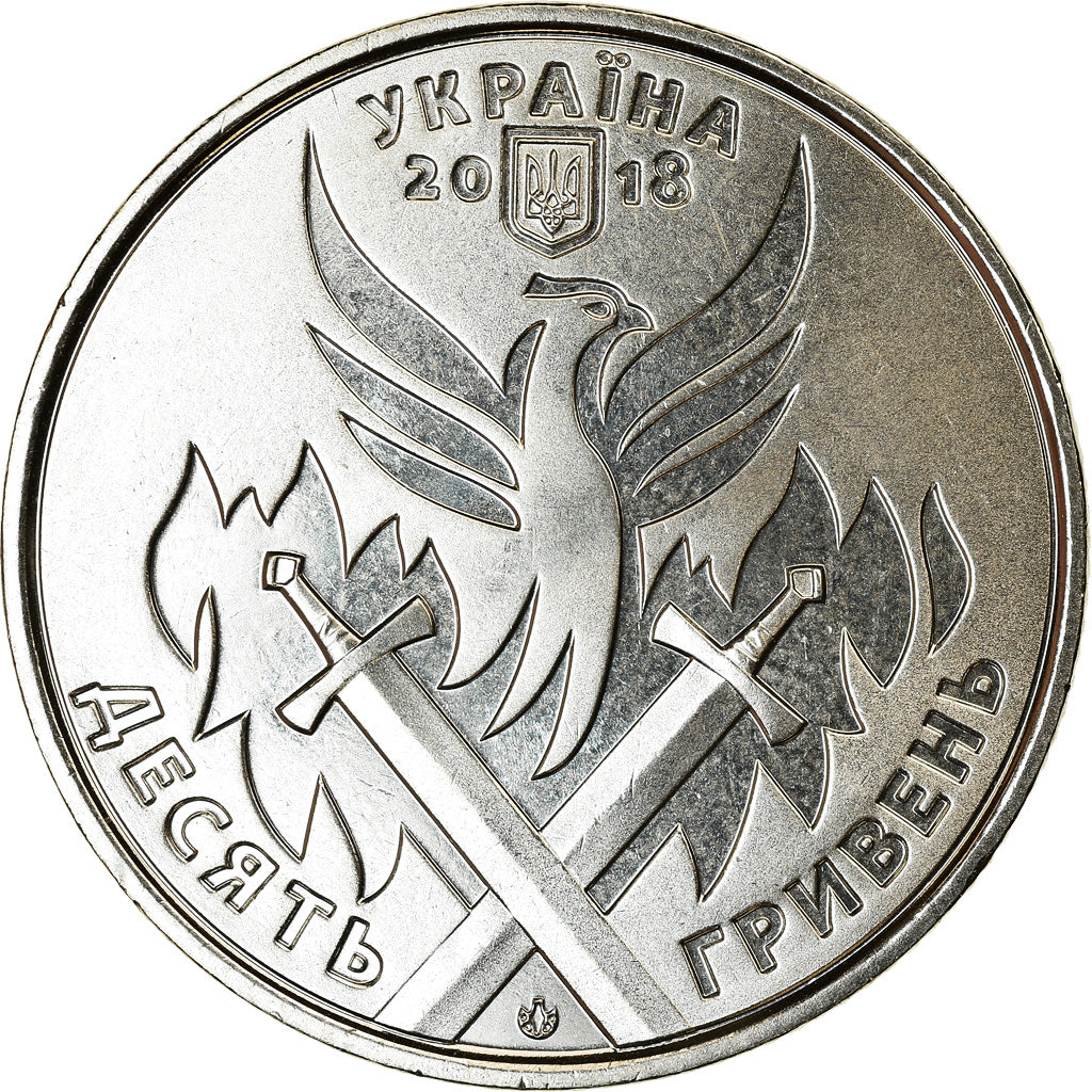 Coin, Ukraine, 10 Hryven, 2018, Kyiv, Journée du bénévolat, MS(63), Zinc